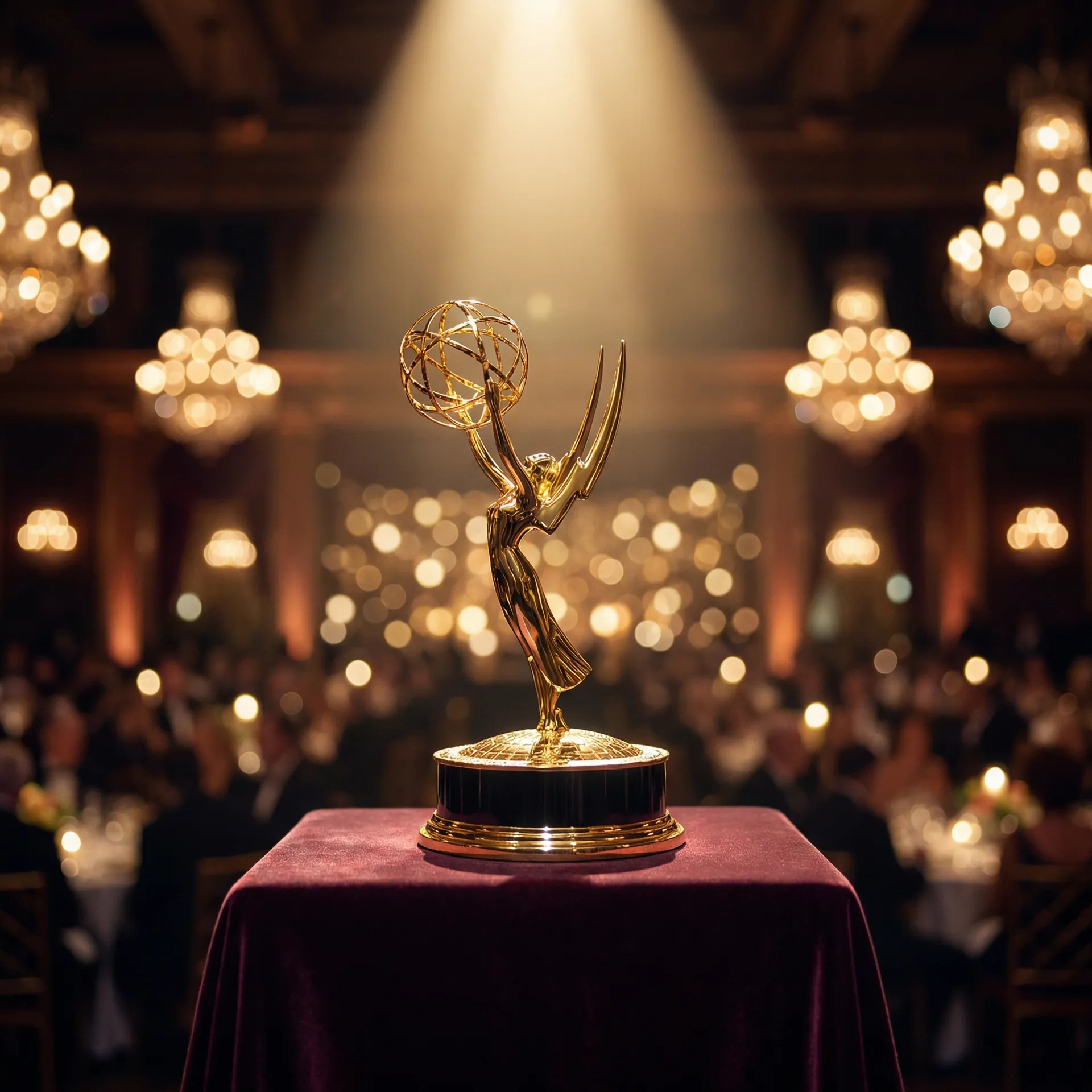 日韩精品 奖项追踪 - 金色奖杯在聚光灯下